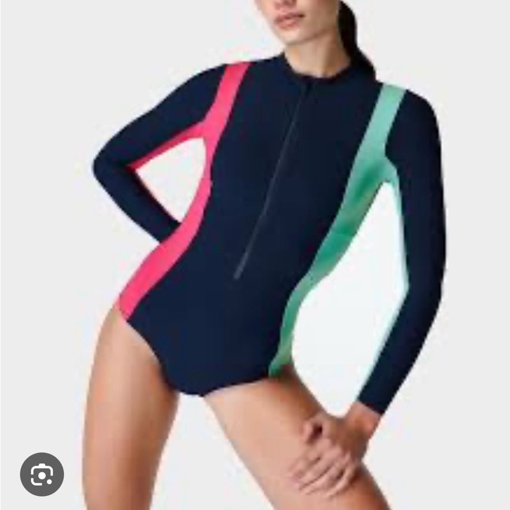 Sweaty Betty Sz M Tidal cut out One piece bathing suit wake surf suit - Picture 8 of 9